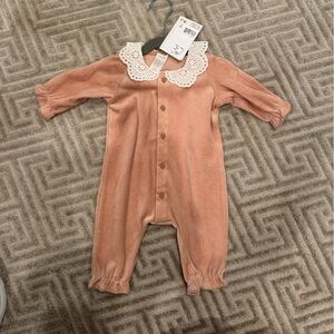 H&M COTTON VELOUR JUMPSUIT - 3M